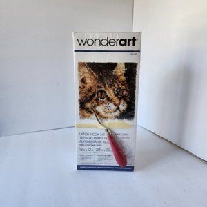 Wonderart Latch Hook Kit Tabby Cat 12'' x 12'' with Hook Cats Crafting Craft